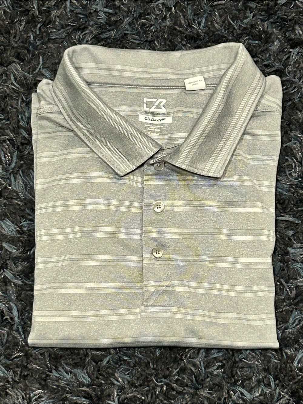 Cutter & Buck Light Grey Striped Polo